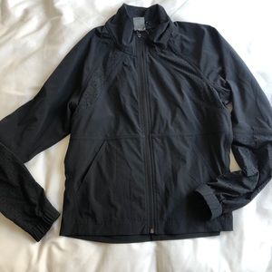 Black windbreaker